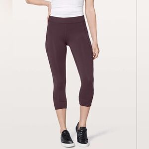 Lululemon In Movement Crop *Everlux 19" (Black Cherry)